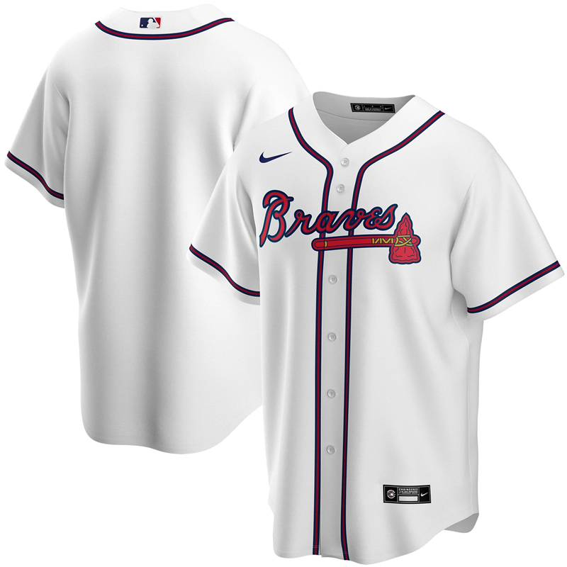 2020 MLB Men Atlanta Braves Nike White Home 2020 Replica Team Jersey 1->customized mlb jersey->Custom Jersey
